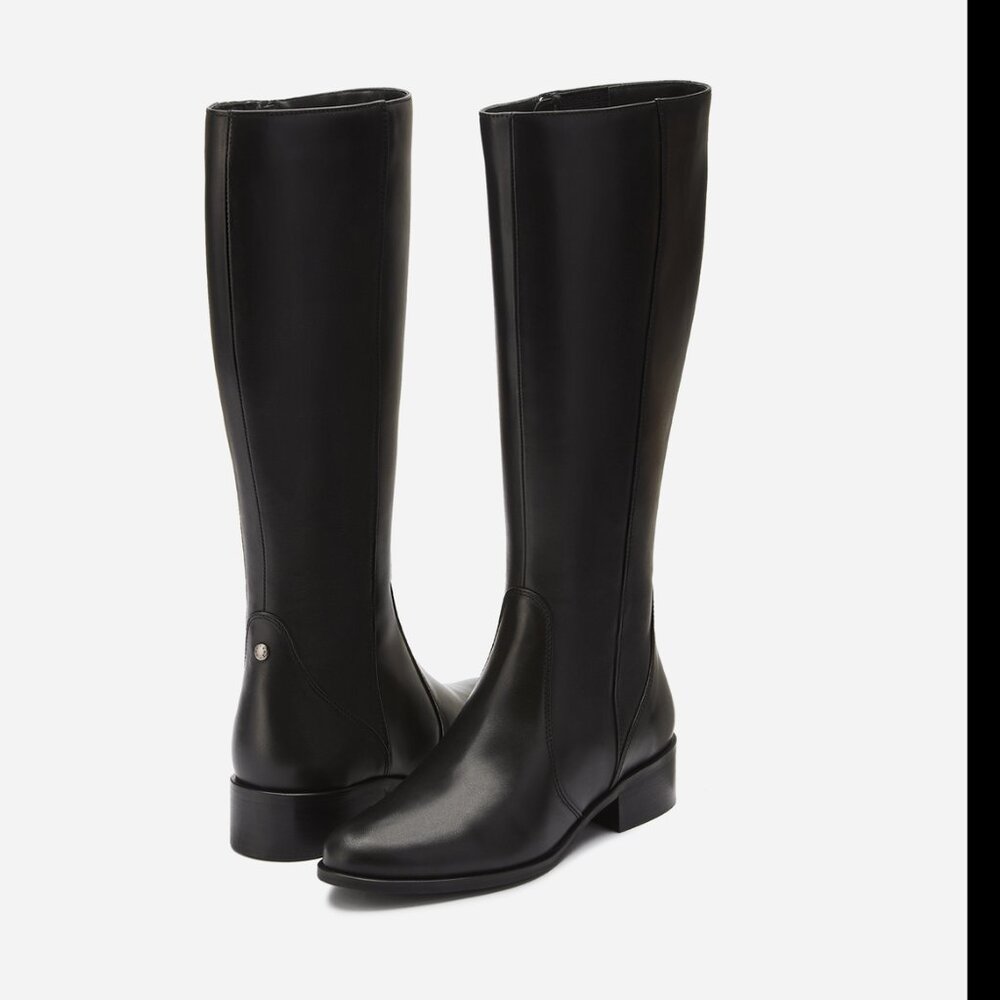 Duo Haltham Black Knee High Boots (narrow calf)